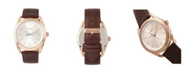 Simplify Quartz The 5900 Rose Gold Case, Genuine Brown Leather Watch 43mm